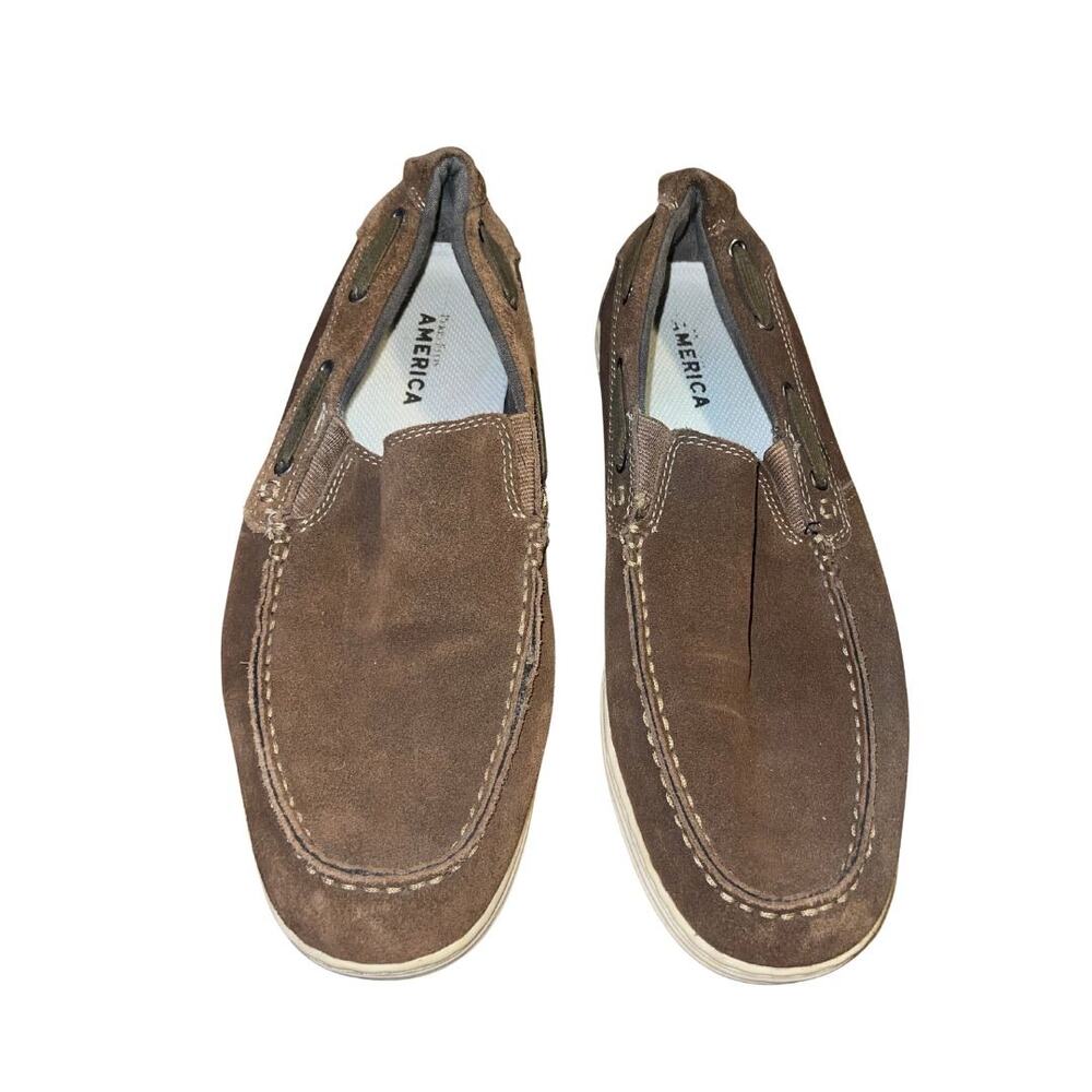 Perry Ellis Sailor Suede Leather Slip on Boat Shoes SZ 9 Nautical Loafers Casual